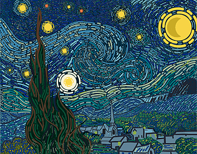 starry night vector ...