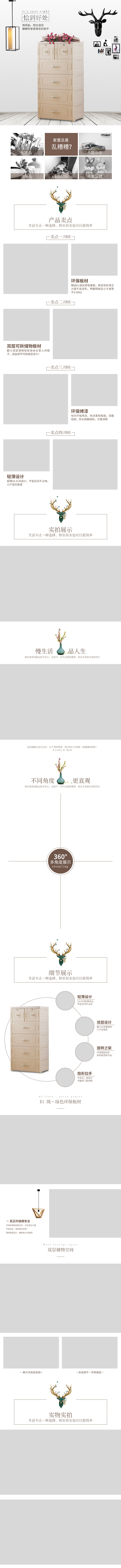 收纳柜描述详情页PSD模板