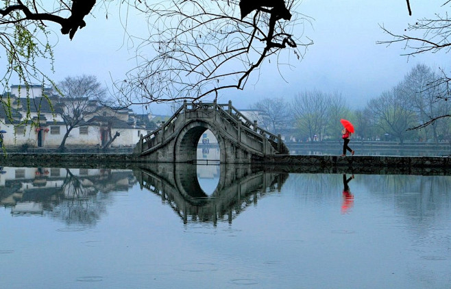 烟雨南湖桥