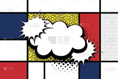 波普风,文字,对话气泡框,漫画,无人,壁纸,现代,几何学,极简构图,复古