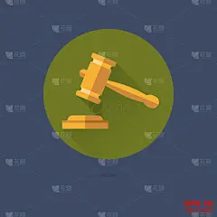 法官的木槌平面设计矢量图标