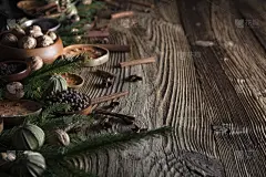 坚果,干的,乡村风格,水果,木制,香料,背景,贺卡,褐色