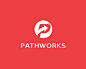 Pathworks 箭头 P字母 红色 网络科技 咨询 软件  商标设计  图标 图形 标志 logo 国外 外国 国内 品牌 设计 创意 欣赏