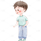 手绘可爱男孩元素