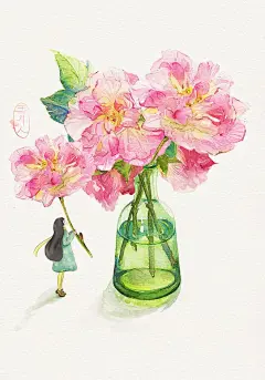 木芙蓉-林弄人_水彩,花卉,小清新_涂鸦王国插画@北坤人素材