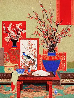 岁朝清供｜新年开门红银柳·中式插花