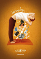 减压瑜伽系列插画创意广告欣赏@北坤人素材