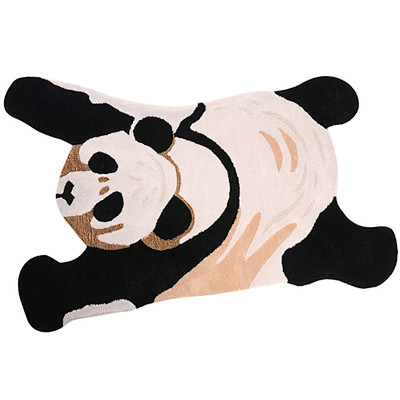 可爱动物熊猫手工进口羊毛儿童地毯少女房间...