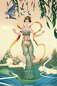 敦煌插画  - 源文件下载【酷图网】背弹琵琶仙女,艺术节背景,文博会,文化节,飞天仙女插画,敦煌文化背景,飞天壁画背景,敦煌艺术背景,仙女,飞天艺术,飞仙,彩带,飘逸,舞蹈,中国文化,飞天,飘带,琵琶,乐器,晚唐,敦煌飞天,仙女插画,国潮仙女,飞天仙女,女人插画,飞天海报,中秋节海报,美女插画,仙女壁画,中国风,国潮风背景,