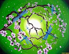 现代花卉抽象意境画芯打印动物熊猫鸟蜻蜓画心简约卧室装饰画喷绘-淘宝网