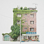 原来杂货店也能如此美丽清新，来自韩国的街头小店插画
