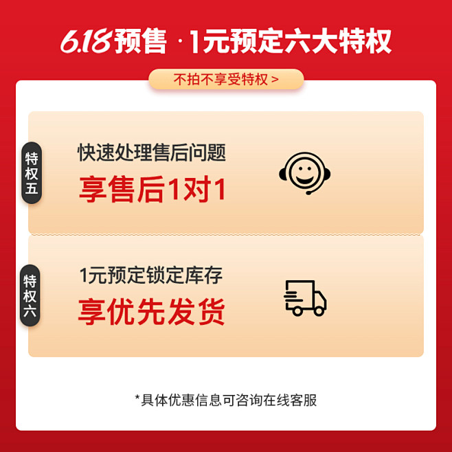 【618特权】言覃1元预定享六大项特权-...