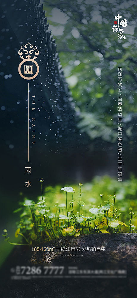 雨水节气海报