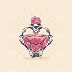 爱情魔药   - 源文件下载【酷图网】爱情魔药,爱情药水,情人节,七夕节,爱情灵药,香水,手绘,卡通,唯美,爱情,