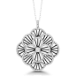 La Preciosa Sterling Silver and -plated Cubic Zirconia Flower Pendant ($62) ❤ liked on Polyvore featuring jewelry, pendants, black pendant, sterling silver cz pendants, sparkle jewelry, sterling silver jewelry y charm pendant