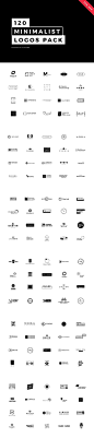 https://creativemarket.com/vuuuds/336738-120-Minimalist-Logos-Pack： 