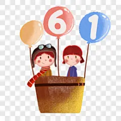 儿童节乘热气球的小朋友卡通手绘插画卡通手绘PNG图片➤来自 PNG搜索网 pngss.com 免费免扣png素材下载！