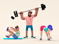 Training Service Illustration 3d scene 3d illustration illustration art brand identity design fitness center 3d art 3d models training fitness 3d characters ui vector icon ramotion design illustration