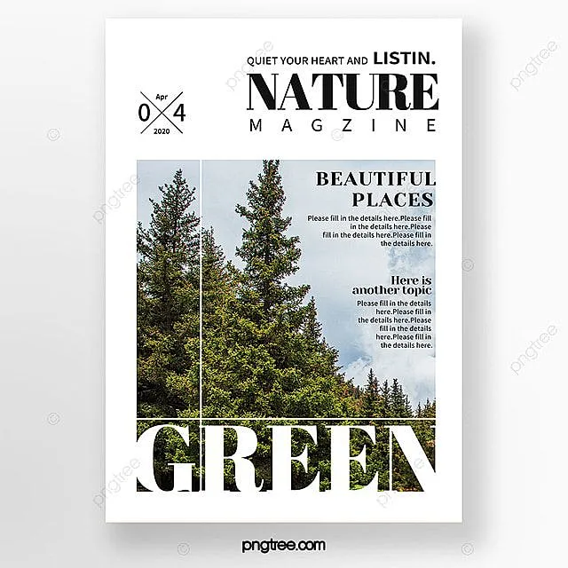 其中包括图片：簡約時尚白色自然植物景觀清爽雜誌封面模板下載，設計範本素材在線下載-花瓣网