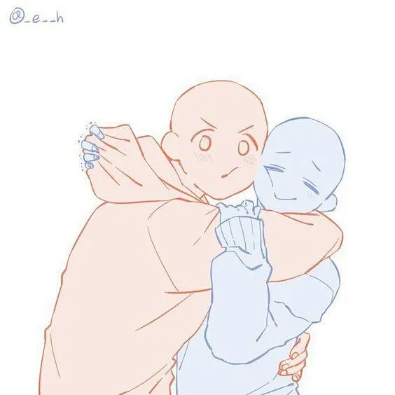 双人人模#参考#绘画#情侣 #双人#模板#cp 版权归作者所有，侵删-花瓣网