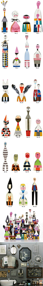 奢设计：美国战后著名设计师Alexander Girard，1963年为自己在Santa Fe的家手制一套摆设木偶。现在翻版了全套22个（大者策略 @奢设计）