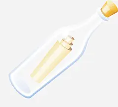 插画漂流瓶高清素材 平面电商 创意素材 png素材