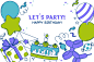 Hand drawn birthday greeting background