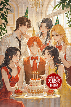 AI版权图库采集到【原创】AI多人 群像 后宫