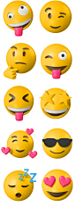 一组36款时尚流行3D面部UI表情Emoji 笑脸PNG格式fig格式素材-淘宝网