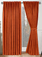 Velvet Terracotta Curtains - give your home a warm, autumnal effect with these cosy orange curtains. #curtains #velvet