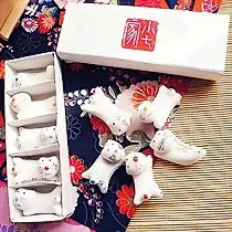 小七家★日式zakka限量小猫咪和风手绘筷子架陶瓷筷架/枕/托 仅售:3.90元