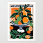 Italian Oranges - Still Life - Retro Illustration - Rustic Home Decor Art Print
