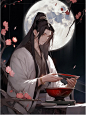 古风男子月下独酌：举杯邀明月...@PUPU影音的动态