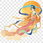 中国传统节日中秋节嫦娥奔月场景元素