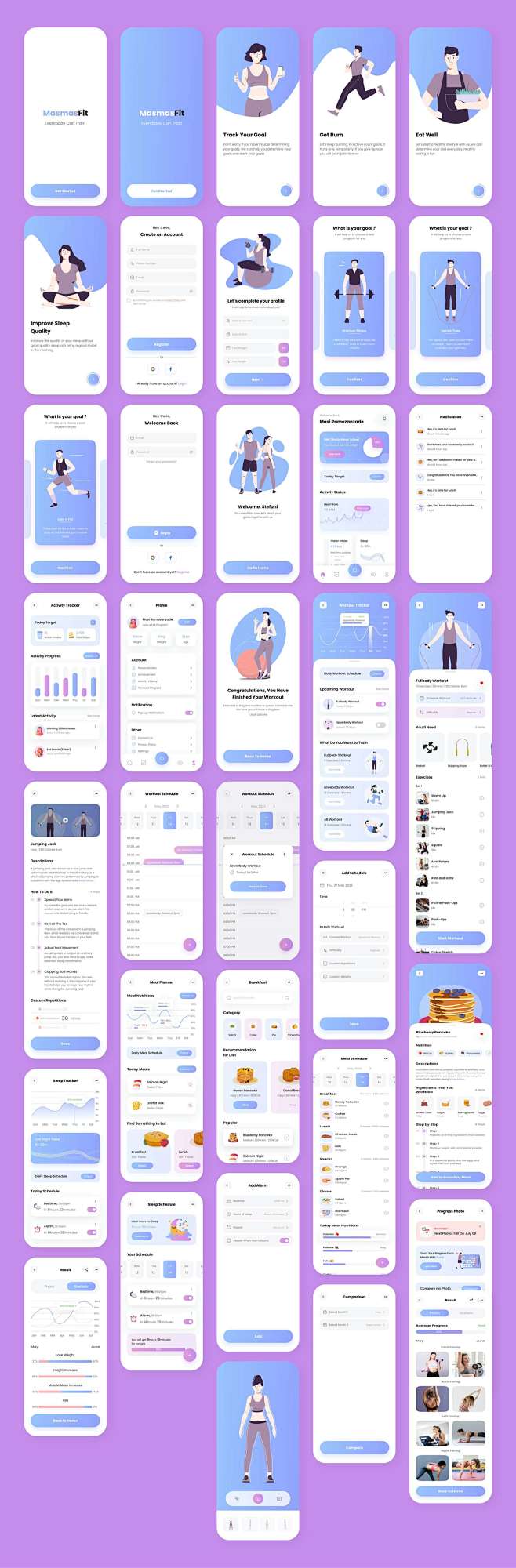 数据UI设计app ui界面设计健身App健身数据追踪