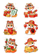 蛇年春节可爱感Q版蛇元素组合