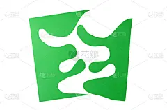 绿纸孤立在白色背景上
