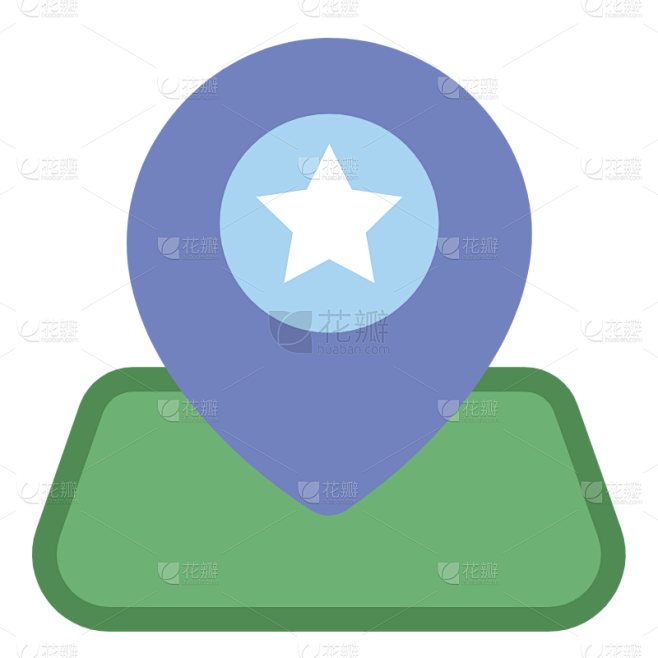 卡通蓝色位置图标icon