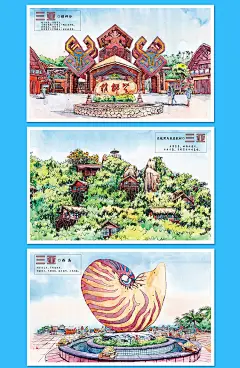 中国北京上海广州深圳杭州香港哈尔滨重庆城市手绘明信片旅游大学-淘宝网