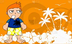 儿童,夏天,卡通,生气,面部表情,背景聚焦,贺卡,运动,背景分离,水上运动