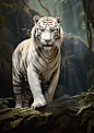 flemingfrank_A_huge_white_tiger_standing_on_a_rock_ready_to_hun_812ac34a-eb48-4125-9a30-adcbadd2efbc