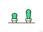 Cacti character cute pop icon couple soup bubble cactus plant plants animation