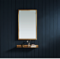 ARTIKEL雅缇北欧黄铜浴室镜个性卫浴镜穿衣镜洗手间卫生间壁挂镜-淘宝网