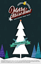 手工剪纸 圣诞贺卡 墨绿背景 圣诞促销海报设计PSD tid256t000013