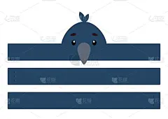 打印乌鸦纸皇冠。派对头带模切模板为生日，圣诞节，婴儿送礼。娱乐的有趣配件。打印、剪切和粘合。矢量插图