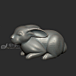 小兔子，玉兔，3d打印模型__3dsnail模型网 - 雕塑3d模型 3dsnail模型网