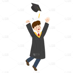 手绘风-毕业典礼贴纸-男孩