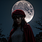 00862-3594365907-(((moonlight))),(((little red hat))),forest,cooling,terror,blood,masterpiece,best quality,big scene,cool light,[[[tombstone]]],o