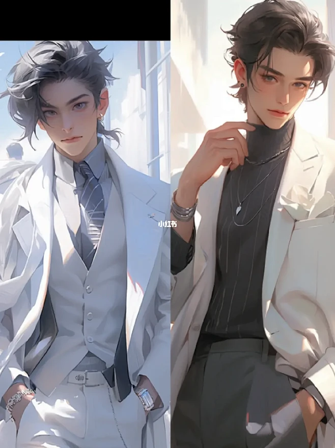 AI绘画|白色西装帅哥