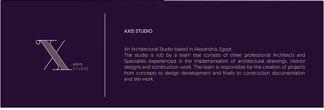 Axis Studio l Logo and Branding : A logo concept for an architectural firm located in Alexandria, Egypt. we've worked on the logo production from concept sketches to final production of the branding guidebook.